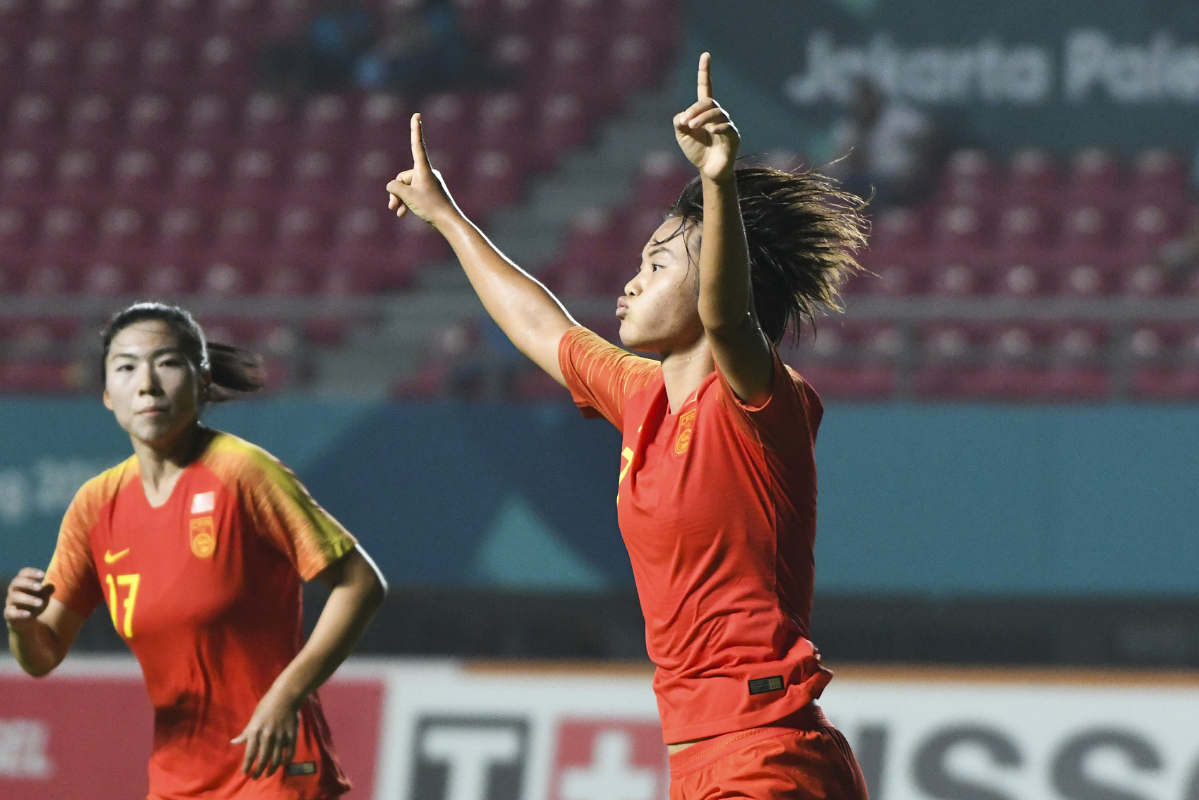 亚洲女足锦标赛中,中国队一路高歌猛进 亚洲女足锦标赛中,中国队一路高歌猛进